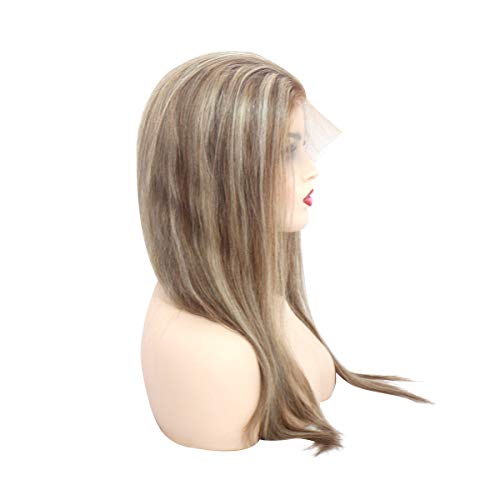 Pre Plucked T Part Lace Front Wigs With Baby Hair Glueless Remy Straight Human Hair Wigs Ombre Blonde With Brown 150% Density For Black/White Women 14 Inches #TOP2