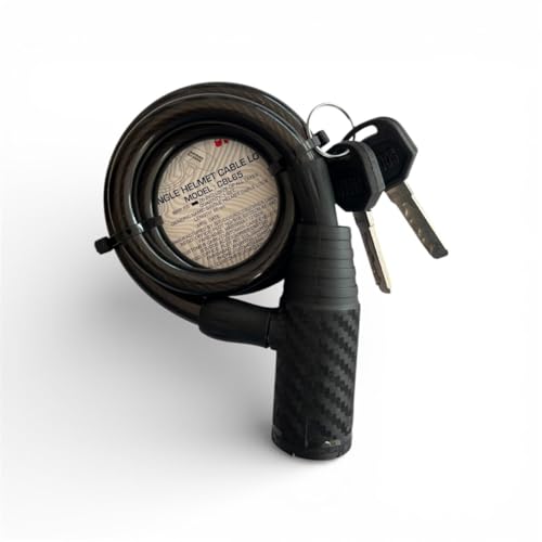 Image of Studds Heavy Duty Helmet Cable Lock for Motorcycle & Scooter - Anti-Theft Braided Steel Security Wire with 2 Computerized Keys - Universal Fit, Weather-Proof (Black)