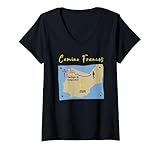 Mujer Camino Frances 2026 Santiago de Compostela Mujer Peregrina Mapa Camiseta Cuello V