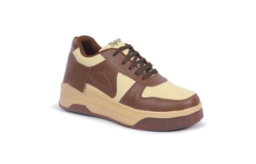 Image of Casual Lace-Up Platform Shoes | Lightweight Fashion Sneakers for Girls (SNE-04)