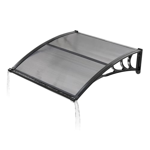 HOFUNTRE Toldo de Aluminio para Puertas y Ventanas, marquesina Ventana, Estructura Resistente y Estable, Instalación Fácil, Ideal para Puertas, Ventanas(60cm/24in*440cm/173.2in)