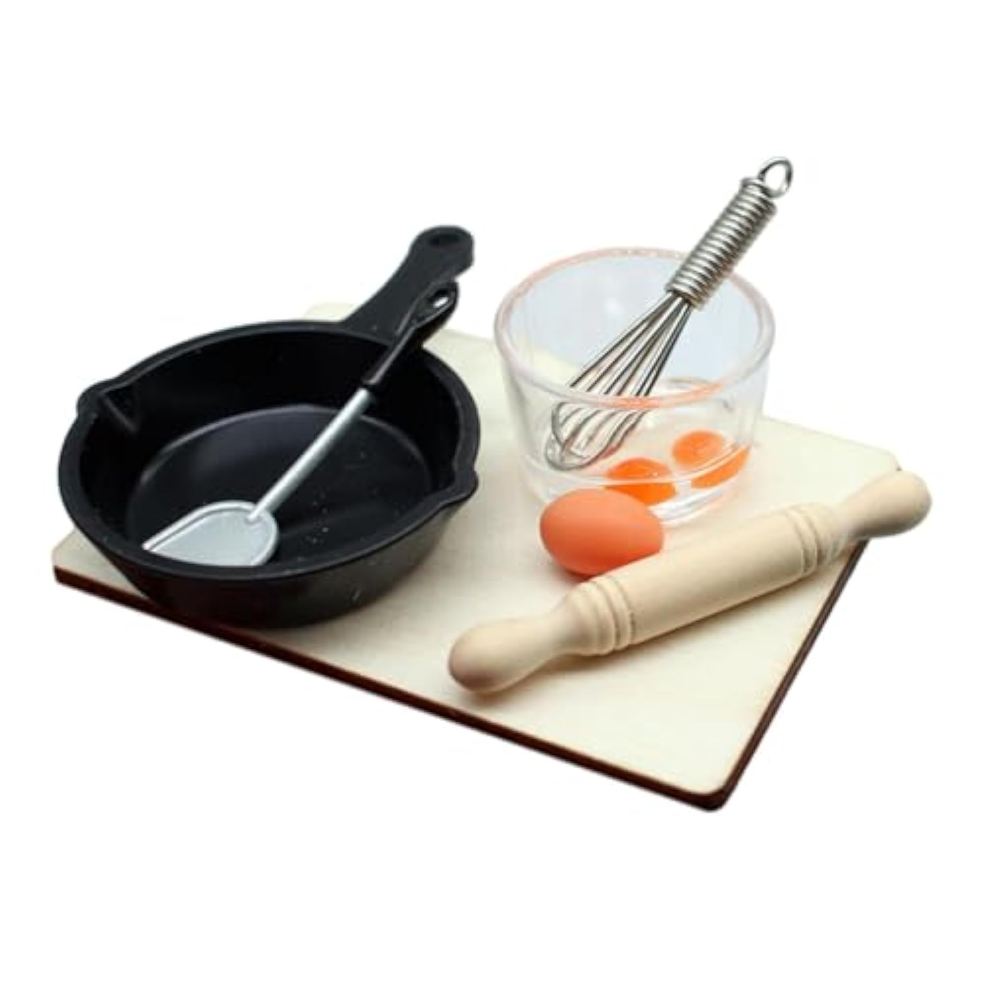 7Pcs Dollhouse Mini Cooking Playset Kitchen Dinner Toys