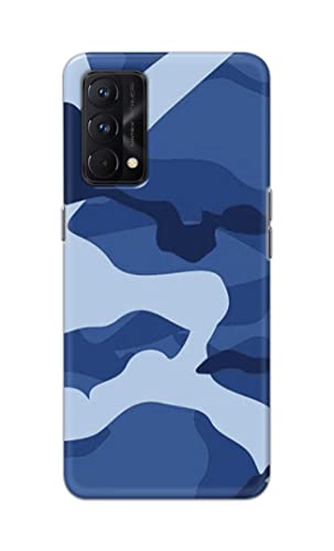 Image of Printed Hard Back Cover Case for Realme GT Master Edition 5G Back Cover (Army Blue Pattern) -702
