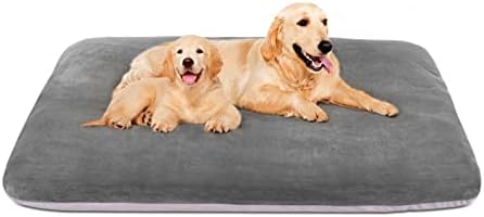 Magic Dog Super Soft Extra Large Dog Bed, 47 Inches Jumbo Orthopedic Foam Pet Beds with Anti Slip Bottom, Dog Sleeping Mattress with Removable and Washable Cover, Grey XL