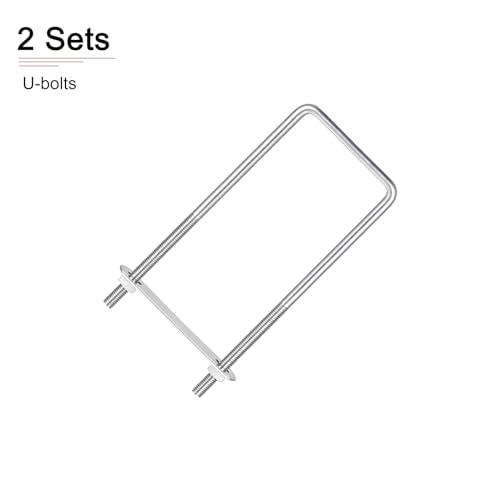 Image of DTGN M8x70x180mm(ThreadxWxL) Square U Bolt - 2Pack - Good for Trailer Pipe Replacement Parts - 304 Stainless Steel U Shape Bolts