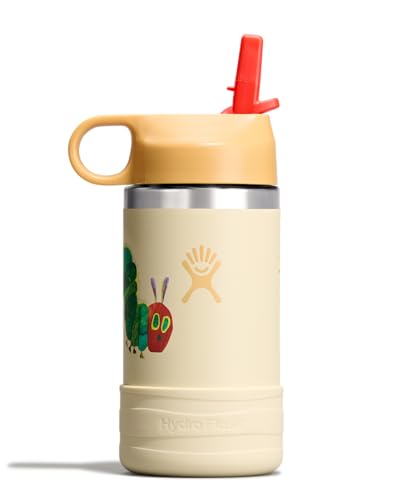 Image of Hydro Flask Kids Water Bottle for School - Stainless Steel and Insulated with Straw Cap - 12 Oz World of Eric Carle Caterpillar