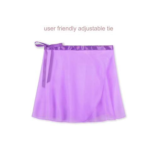 Image of EQSJIU Ballet Leotards for Girls with Removable Skirt Combo Tie Ruffle Sleeve Ballet Dance Dress Outfit 2-12 Years