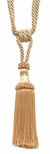 Alzapaños pequeños de borlas para cortinas crema de 76 cm | Juego de 2 2