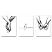 AEVIO Love and Hand in Hand Wall Art Canvas Print Poster Black and White Sketch Art Line Drawing Decor for Living Room Bedroom (Set of 3 Unframed, 8.3x12 inches)