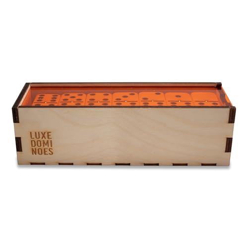 Deluxe Modern Domino Set Double Six en caja de madera miniatura 3