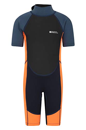 Mountain Warehouse Traje de Buceo para niños - Cuerpo: 2.5mm, Neopreno con Cremallera de fácil Deslizamiento - Costuras Planas - Cuello Ajustable -para bucear en Verano Naranja Brillante 3-4 Años