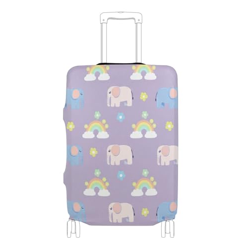 Joisal Colorful Luggage Protector Custom Suitcase Covers Baggage Elephants Rainbow Vacation Essentials Suitcase Sleeve, M, Fits 22-24 Inch Case