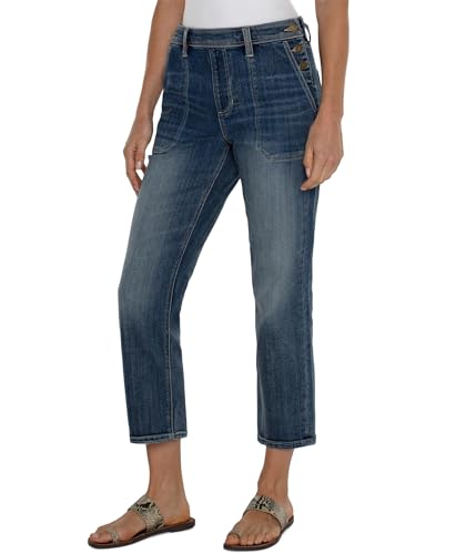 Liverpool Women's Easy Mid Rise Utility Jean with Side Button Closure