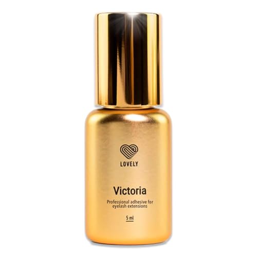 LOVELY pegamento para pestañas VICTORIA - pegamento rápido, tiempo de secado: 1 seg. fuerza adhesiva de 8 semanas, muy duradero | pegamento para extensiones de pestañas | 5ml, negro