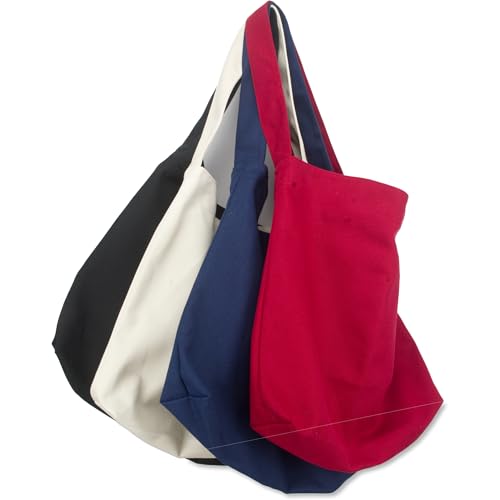 Bolsa de lona grande con cierre magnético, diseño sencillo miniatura 7