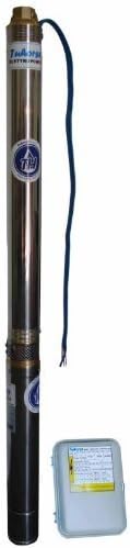 Tuhorse 3" 1 HP Submersible Well Pump Complete Set Incl Motor, Pump-end and Control Box. 280ft Maxhead, Rated 10gpm, 14gpm Max. 1-phase 230v, 60Hz, 3420 rpm, 1 Year Warranty, (TH3-010-18).