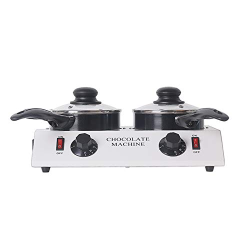 Chocolate Tempering Melting Machine, 110V Professional Chocolate Tempering Melting Machine Adjustable Temperature (Double Pot)