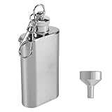 YKEBVPW Mini Flask Keychain Small Stainless Steel Wine Bottles, Portable Thin Hip Flasks for Liquor, Unique Micro Whiskey Bottle for Women and Mens Style Purse Accessory Stainless Steel Womens