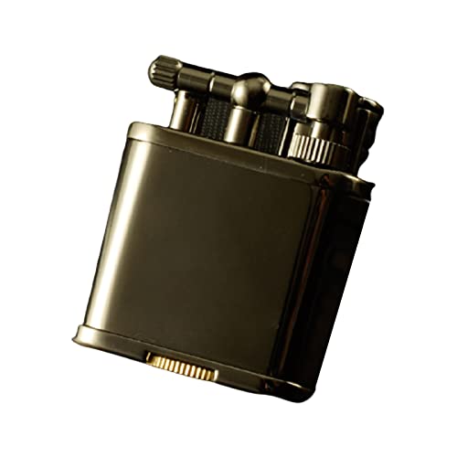 Briquet à huile rétro en laiton véritable avec système coupe-vent pour homme