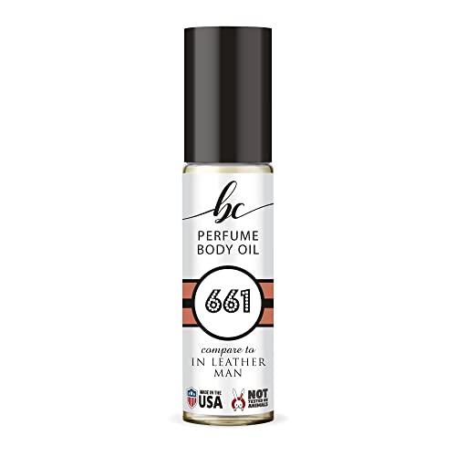 BIOCURA BC Perfume 661 Inspired by Etienne In Leather Man For Men Replica Fragrance Body Oil Dupes Alcohol-Free Sample Travel Size Concentrated Long Lasting Roll-On 0.3 Fl Oz/10ml