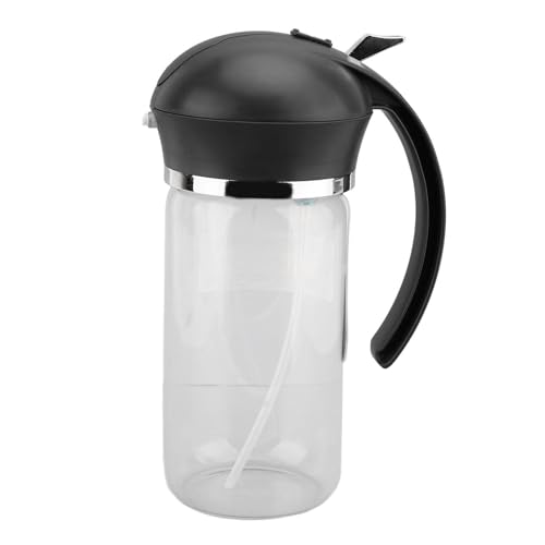 Gsycle 2 en 1 botella de aerosol de aceite, dispensador de aceite de vidrio de 550 ml y botella de dispensador de aceitunas para ensalada para freidora de aire para cocinar barbacoa (Noir)