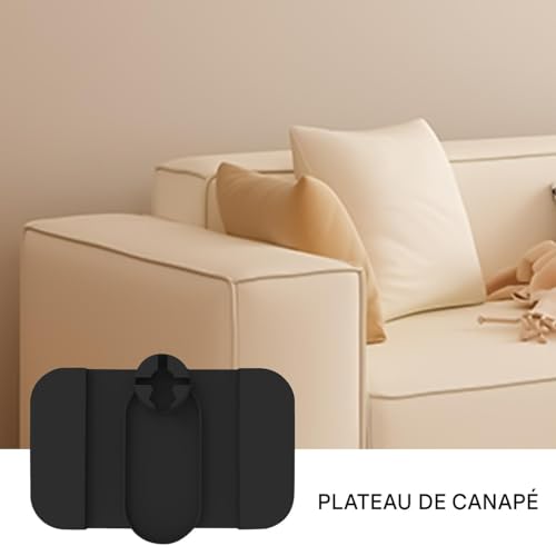 Tablette pour accoudoir de canapé avec rangement pour télécommandes - 3