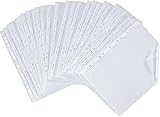 JKG® 50 Pack A4 Clear Poly Pockets - Plastic Punched Pockets A4 Organizer | Strong Plastic Wallet Folder | Home, Office, Work Document Wallet | Perfect for Document Files Ring Binder