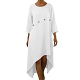 Vestido de verano para mujer, vestido de globo con botones, vestido de verano, elegante, manga corta, túnica, bohemio, midi en línea A, vestido con bolsillos, vestido de manga larga, ligero y aireado