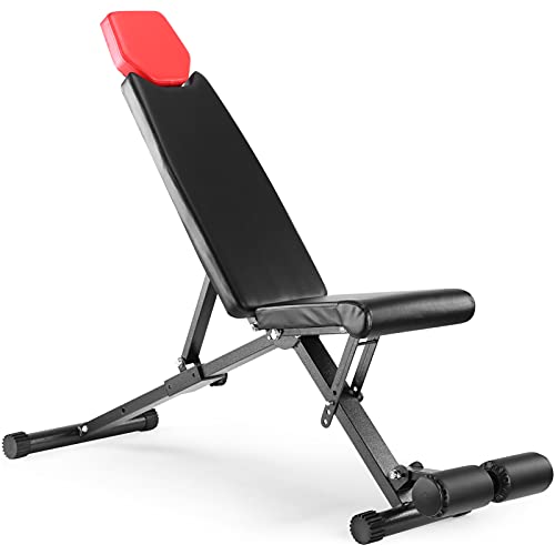 SHAP+ Folding Weight Bench, Adjustable Strength Training Bench with Leg Extension for Home Gym. Foldable Weight Training Bench for Dumbbell Training.