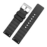 Correa de reloj compatible con Cartier Santos 100 de caucho negro, correa de reloj for hombre y mujer, accesorios de silicona, pulsera de 23 mm.