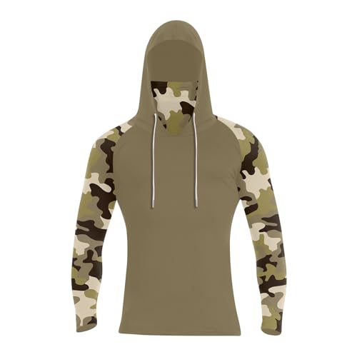 ADHOWBEW Fishing Shirt with Hood Cooling Hoodies Hooded Shirt Uv Casual Summer UPF 50+ Uv Rash Guard 20253