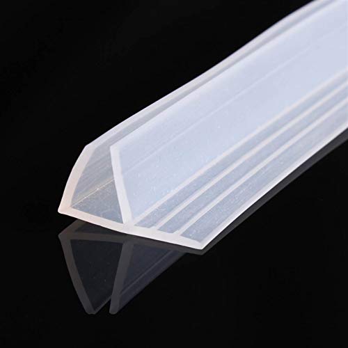 Bclla Zkenshan-Weather Stripping Seal 6/8MM Glass Window Seal Strips,2m Plastic Rubber Bathroom Shower Screen Door Sealing Strip, Glass Door Seal Strip Stop Shower Leaks (Thickness : 6mm)