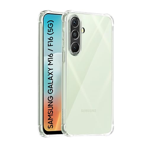 Image of CEDO Samsung Galaxy M16 / F16 (5G) Bumper Case | Soft Jel Flexible Thin Full Protection Shock Proof Clear TPU Back Case Cover for Samsung Galaxy M16 / F16 (5G) (Transparent)