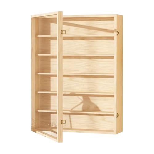 Laneryin Sammlervitrine, Holz Vitrinenschrank, Hängevitrine, Figuren Vitrine Mit Acryl Tür, 6 Ebenen Schaukasten, Wandregal für Schlafzimmer, Wohnzimmer