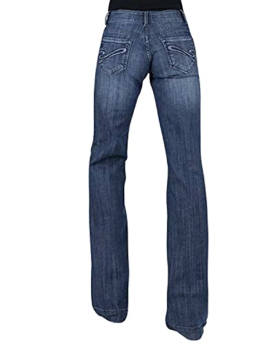 Stetson Women's 214 Medium Wash Trouser Fit Jeans Blue 2 REG