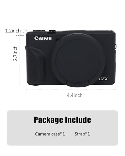 Funda de silicona para cámara Canon G7X Mark III negra miniatura 4
