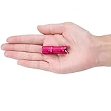 Mini Flashlight Keychain with Micro USB Tiny Flashlight Brightness can Achieve up to 200 lumens for EDC Torch (Red)