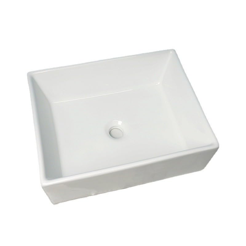 Lavabo cuadrado de fondo plano para baño moderno y encimera cerámica
