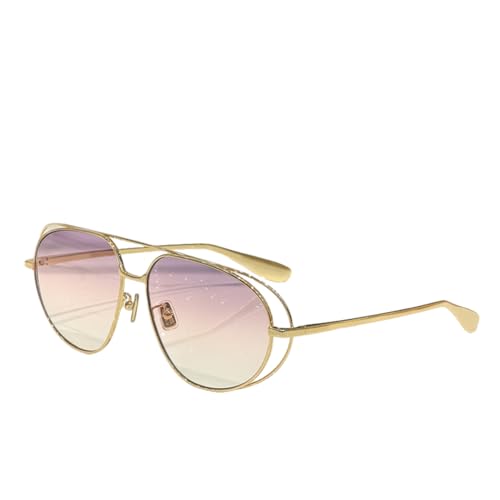 Lunettes de soleil pour hommes et femmes monture en alliage vintage ovale anti-UV400