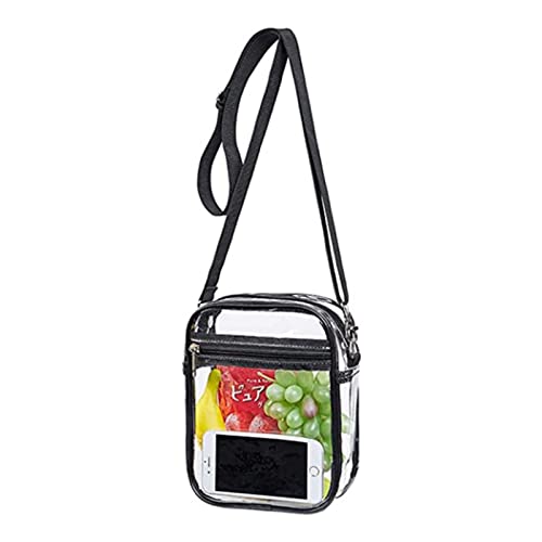 Preisvergleich Produktbild SENLUOV Transparent Kulturbeutel Transparent Umhängetasche Mit Verstellbarem Gurt, PVC wasserdichte Reise Organizer Tasche für Damen Und Herren Urlaub Reisen Badezimmer Sport (Groß)