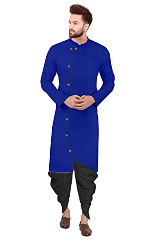 Image of Trustous Mens Cross Kurta Dhoti Set In Cotton