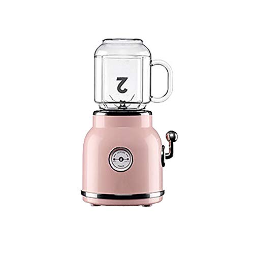 Fruit Mixer Entsafter, Retro Blender Portable Juice Mixer Mixer Personal Electric Power Mixer Obst Und Gemüse Mit Reisen Lid Serve Einzeln,Rosa