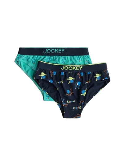 Image of Jockey PB04 Boy's Super Combed Cotton Elastane Stretch Printed Brief with Ultrasoft Waistband (Pack of 2)