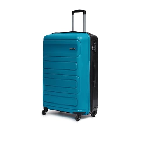 Image of Yayavar Tokyo Textured ABS Hard-Sided Suitcase Bag | Dual Color Trolley with 4 Spinner Wheels, Number Lock, Water Resistant | Luggage Bag for Travel