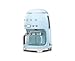 Smeg 50's Retro Style Aesthetic Drip Coffee Machine with 10 Cup Glass Carafe, Auto Start Feature, Keep Warm Plate, and Two Coffee Strength Settings (Pastel Blue)