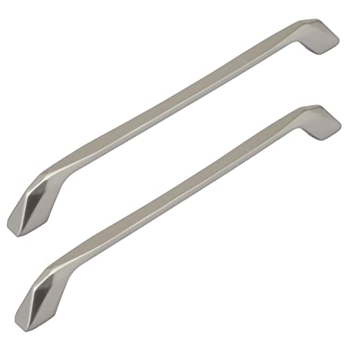 Image of Atom 10 inches Zinc Pull Handle | Silver Satin Finish | Office Wardrobe Furniture Kitchen Drawer Cabinet Push Bar, 229, Pack of 2