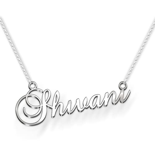 Image of Shivani Cursive Gold & Silver Name Pendant Necklace, Best Jewelry Gift for Girls.