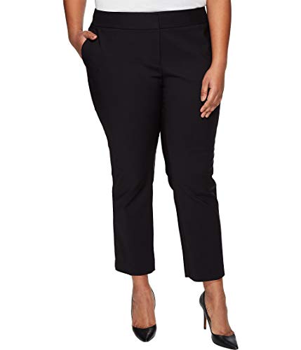 Vince Camuto Specialty Size Plus Size Front Zip Ankle Pants Rich Black 14W 28.5