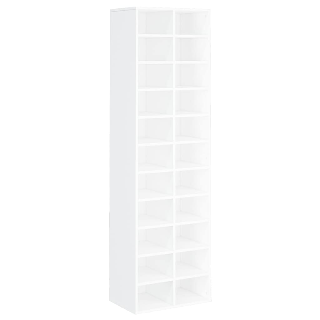 vidaXL Mueble Zapatero Contrachapada Mobiliario Decoración Organización Almacenamiento Productos del Hogar Elegante Práctico Útil Blanco 54x34x183cm