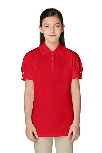 Image of French Toast Girls Puff Sleeve Double Button Polo